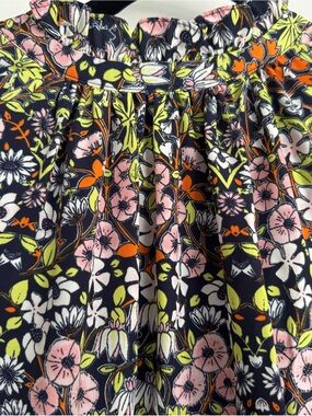 julia jordan Navy Floral Circle Skirt with Pink, Lime & Orange
